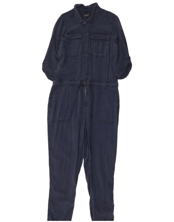 Macacão feminino Topshop manga 3/4 Reino Unido 16 grande azul marinho Lyocell