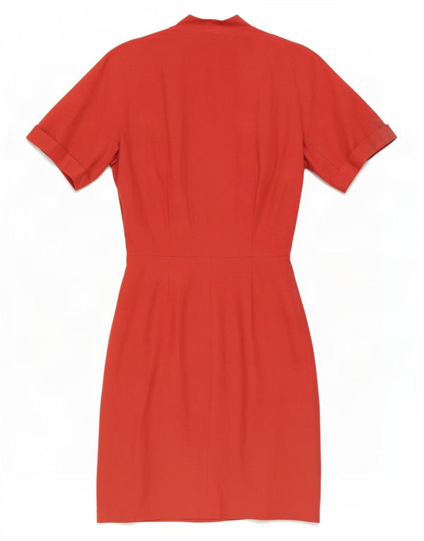 Vestido feminino Max Mara UK 12 linho vermelho médio