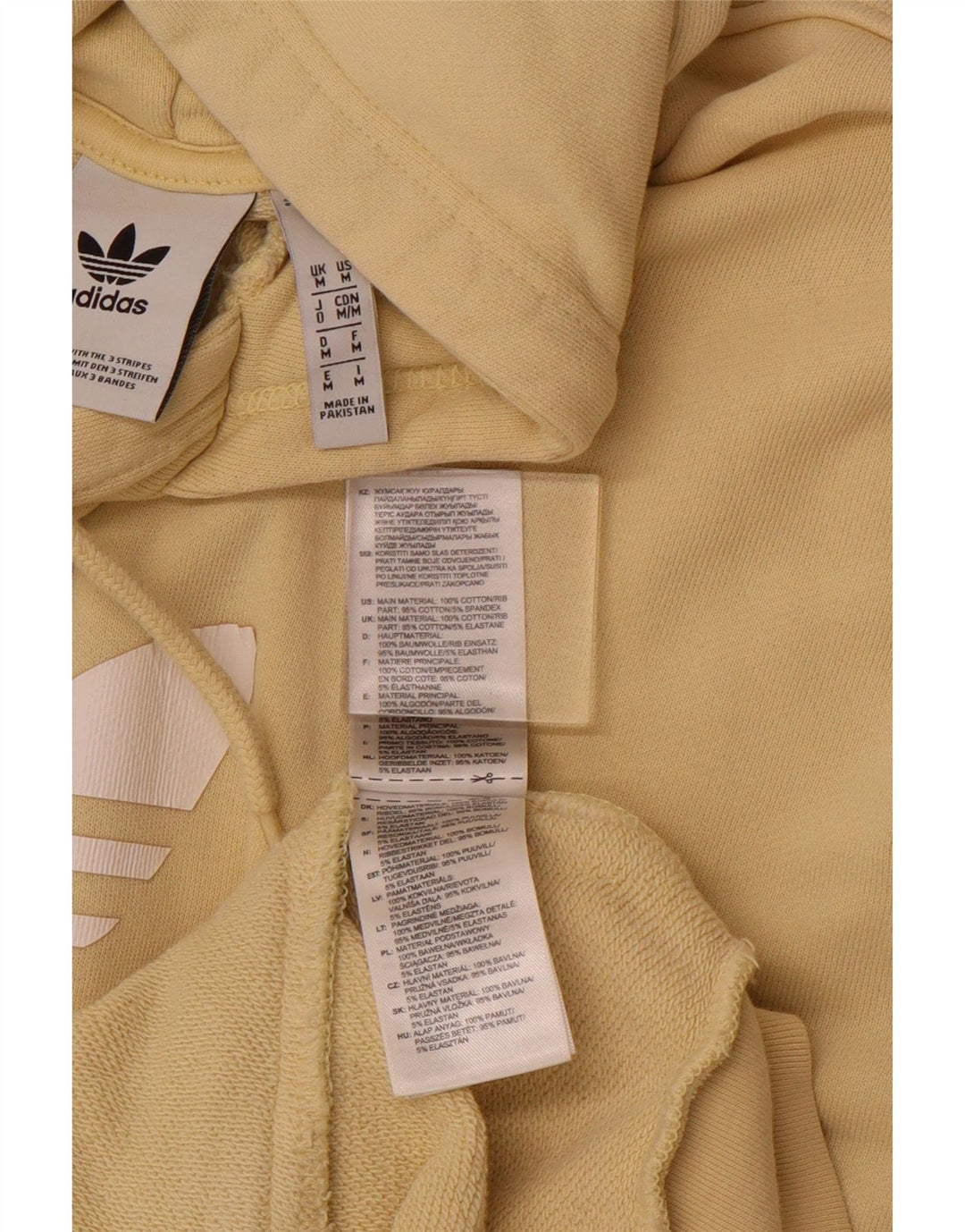 ADIDAS Mens Graphic Hoodie Jumper Médio Algodão Amarelo