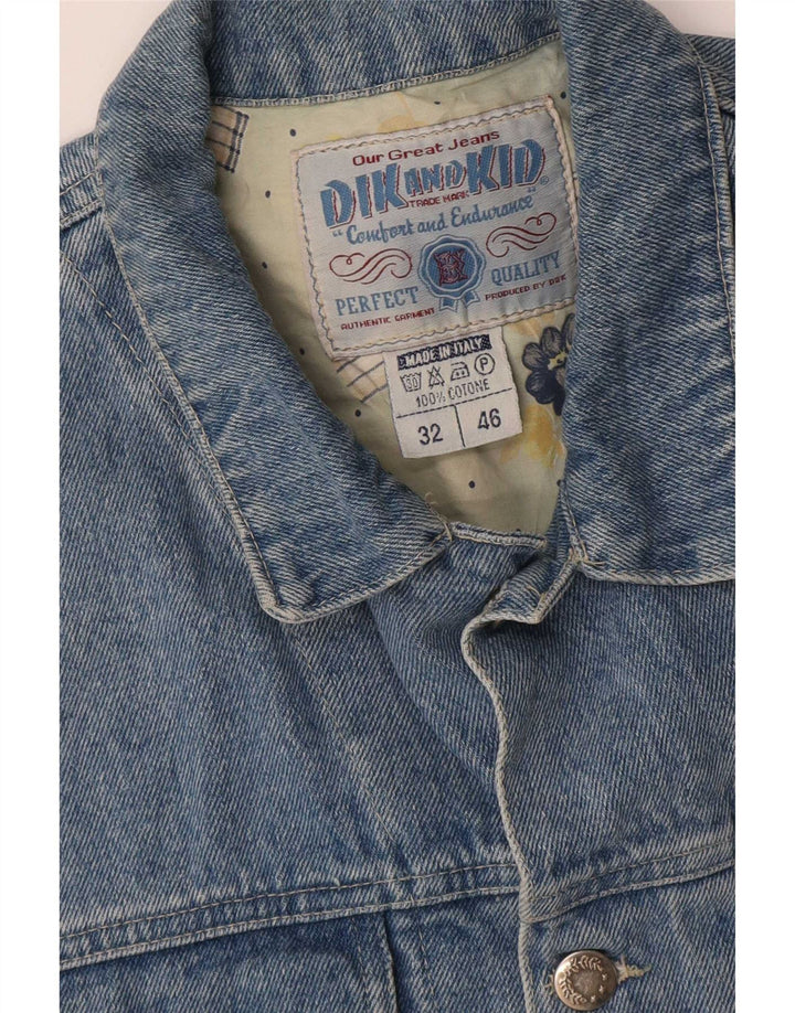 Colete jeans masculino vintage IT 46 algodão azul pequeno