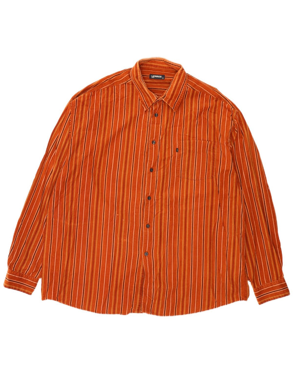 Camisa masculina Lerros 2XL algodão listrado laranja