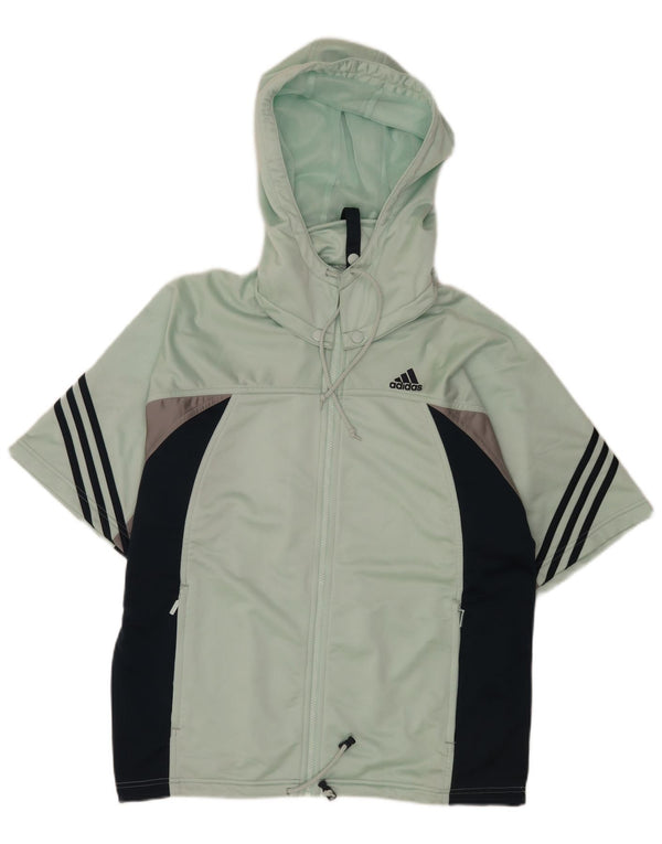 Adidas Mens Hooded Tracksuit Top Jacket UK 40/42 Médio Turquesa