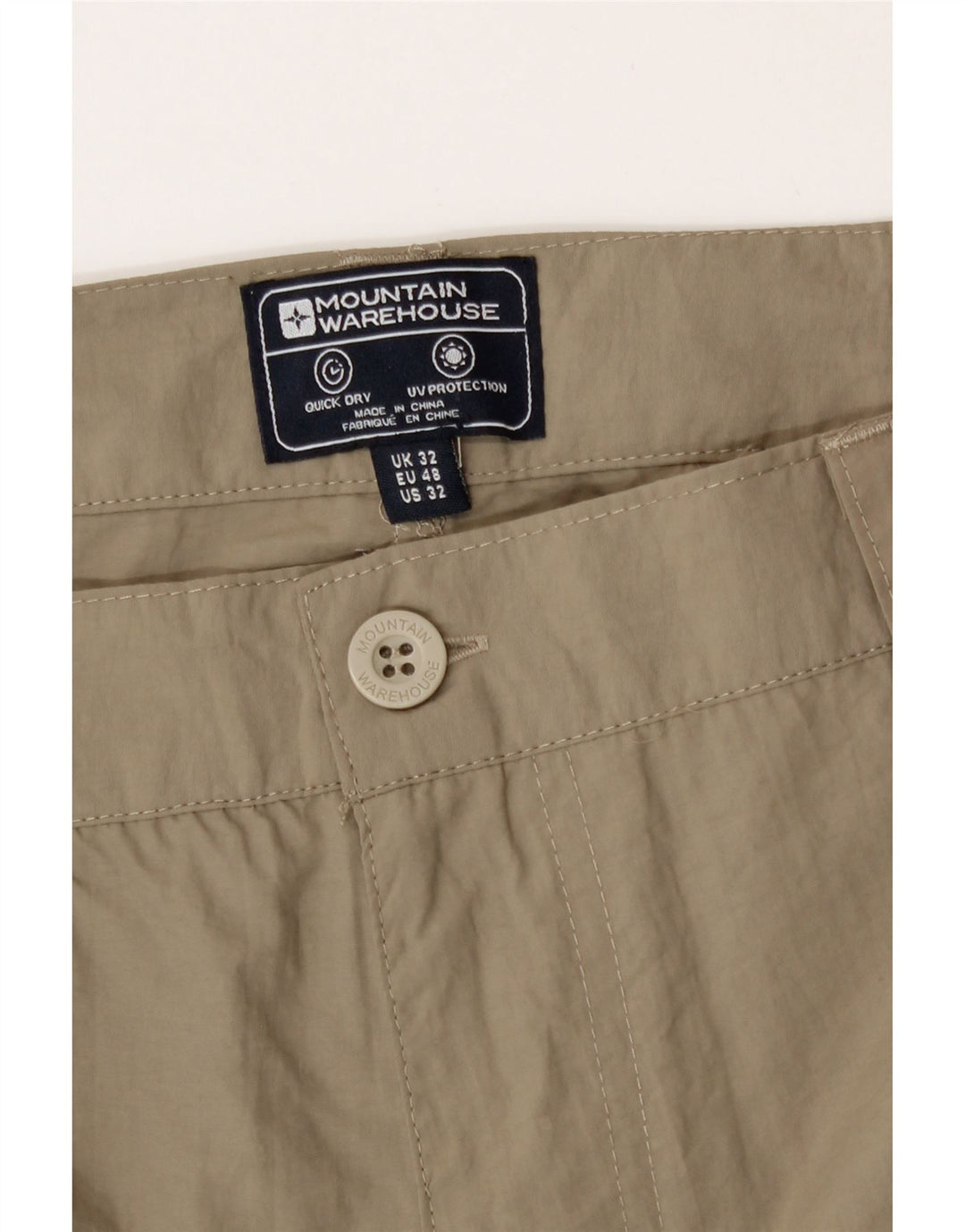 Shorts cargo masculino Mountain Warehouse W32 poliamida bege médio