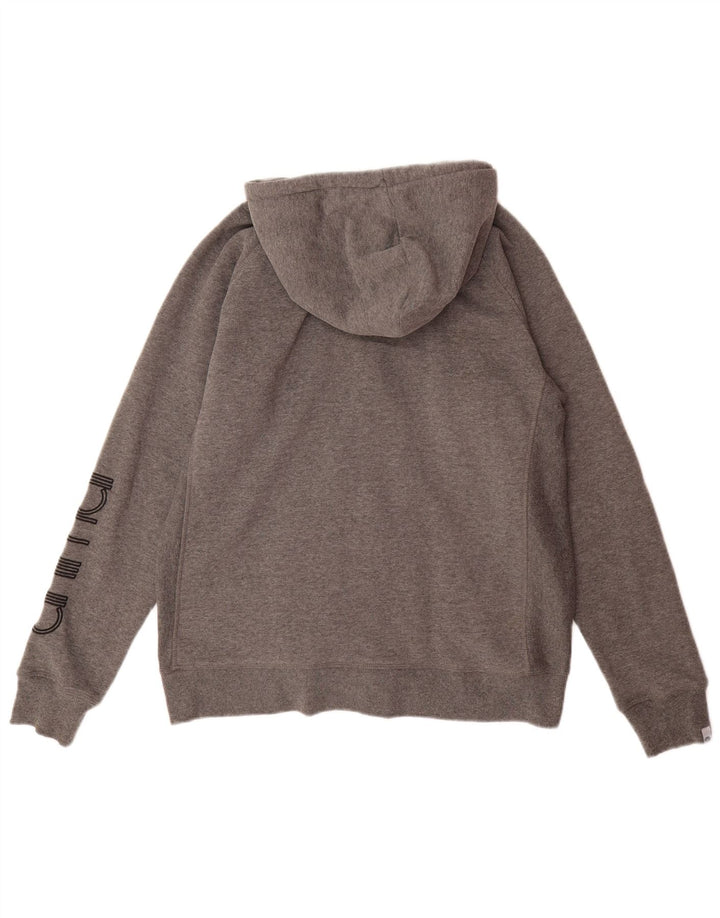 ANIMAL Suéter feminino com capuz e zíper gráfico Reino Unido 16 grande algodão cinza