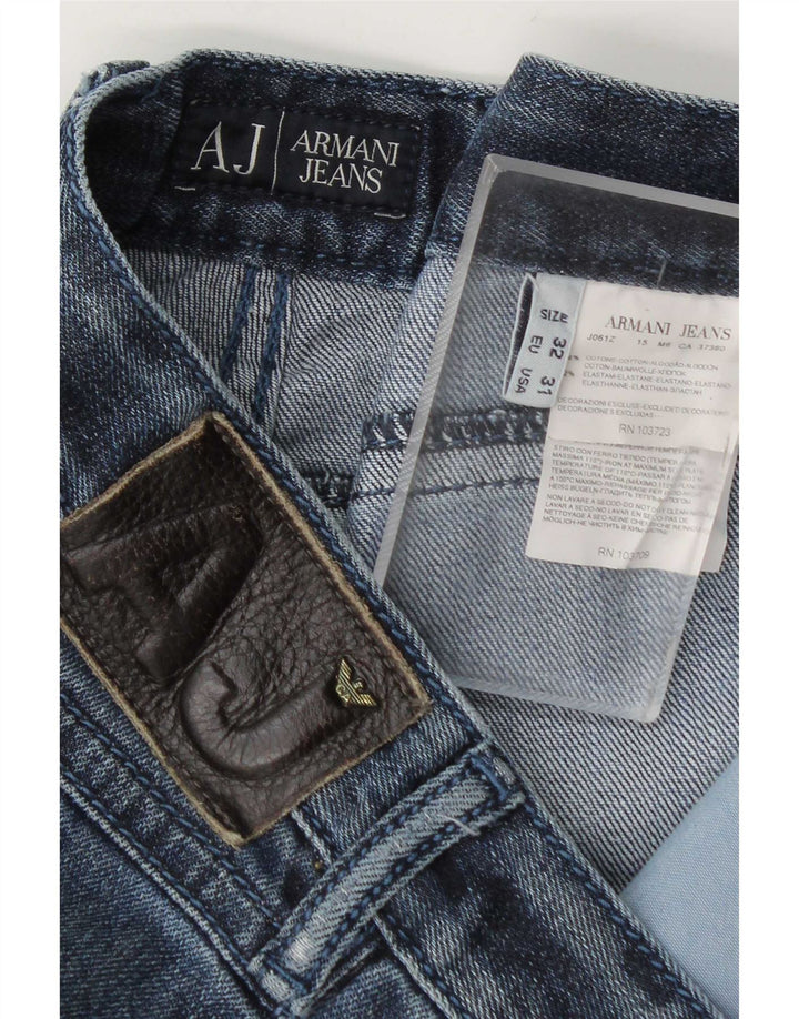 Armani Mens Slim Jeans W32 L32 Azul Algodão