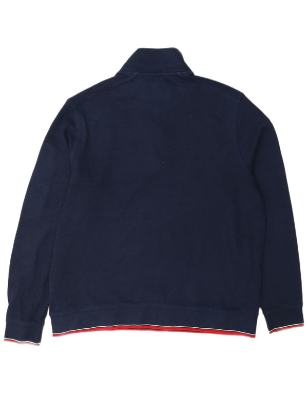 Suéter masculino Marks & Spencer com zíper e gola XL azul marinho algodão