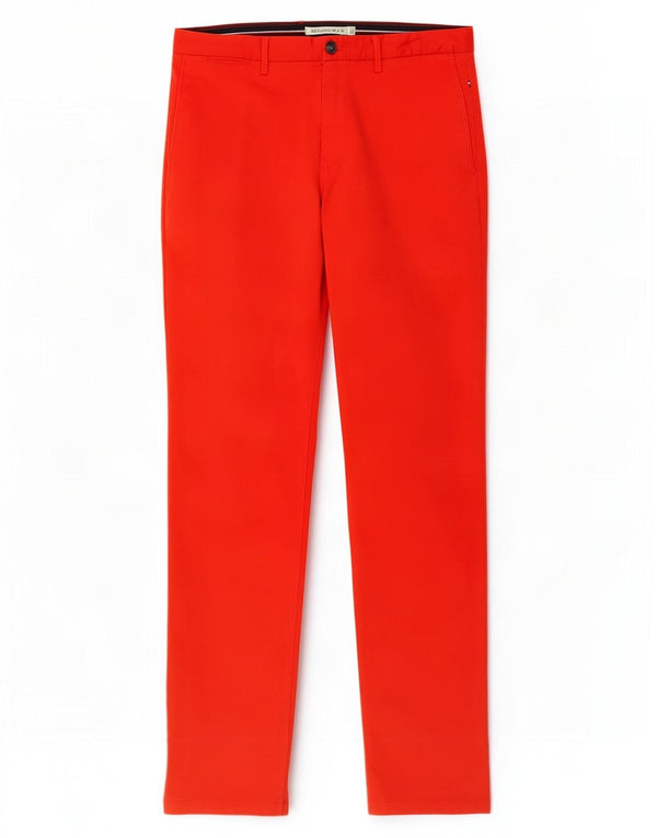 Tommy Hilfiger Mens Straight Chino Trousers W34 L32 Red Cotton