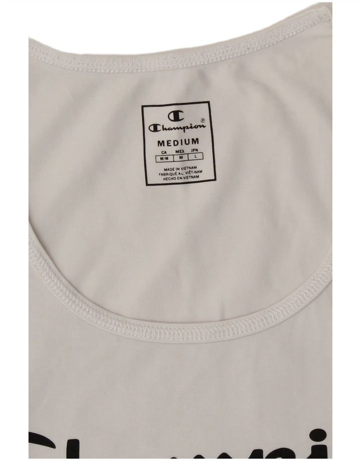 Camiseta feminina estampada Champion UK 12 médio branco