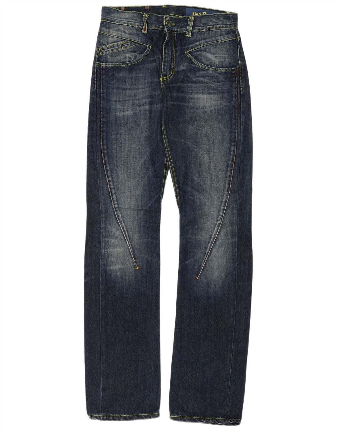 DONDUP Masculino Stan Dart Straight Jeans W30 L33 Azul Marinho Algodão