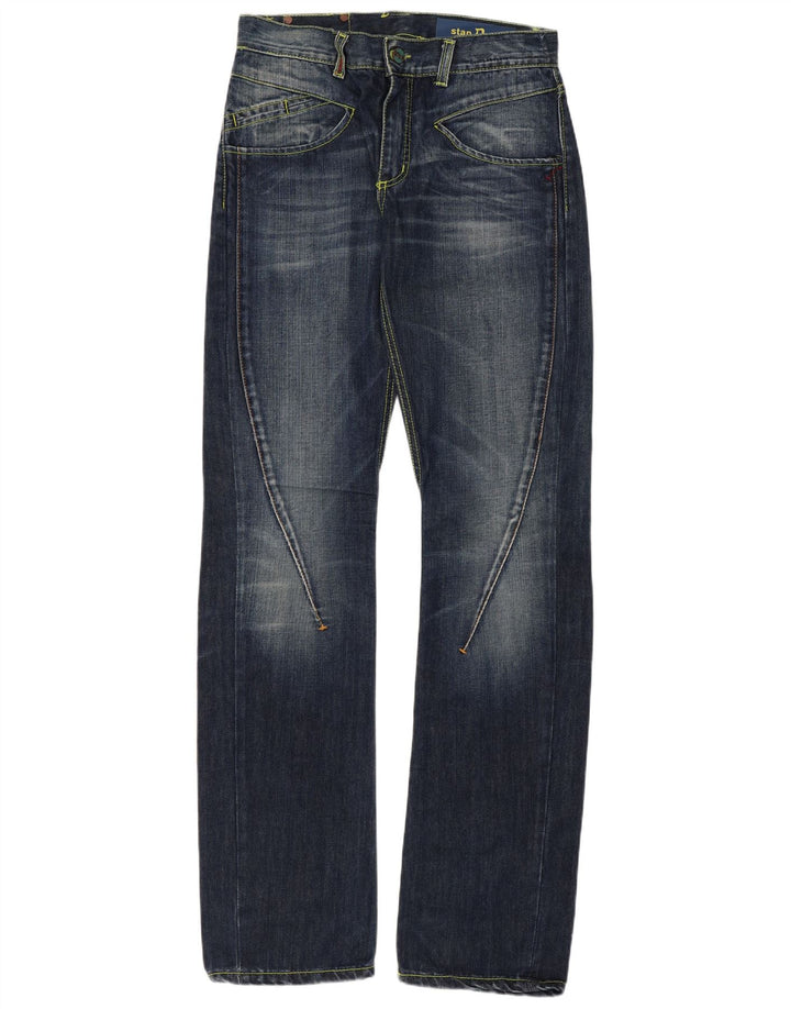 DONDUP Masculino Stan Dart Straight Jeans W30 L33 Azul Marinho Algodão