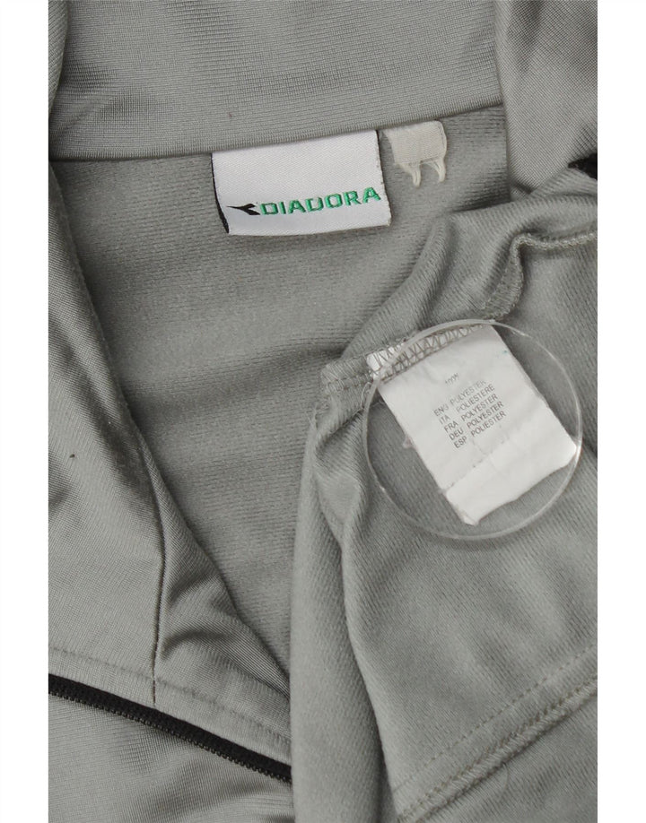 Diadora Mens Tracksuit Top Jacket Grande Cinza Colourblock Poliéster