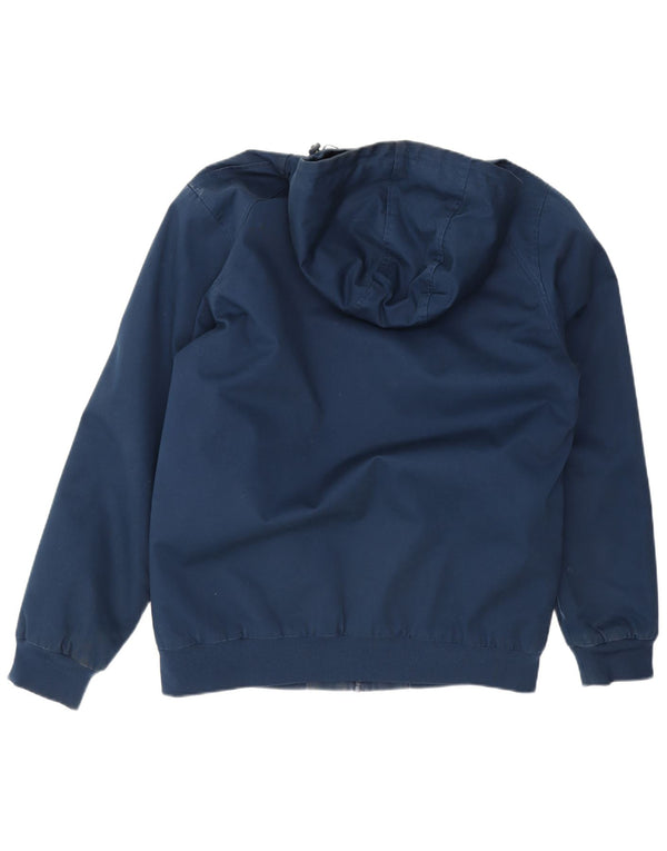 DC Mens Hooded Bomber Jacket UK 40 Large Navy Blue Cotton