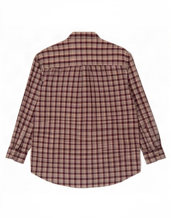 Camisa masculina Chaps Ralph Lauren grande algodão xadrez Borgonha
