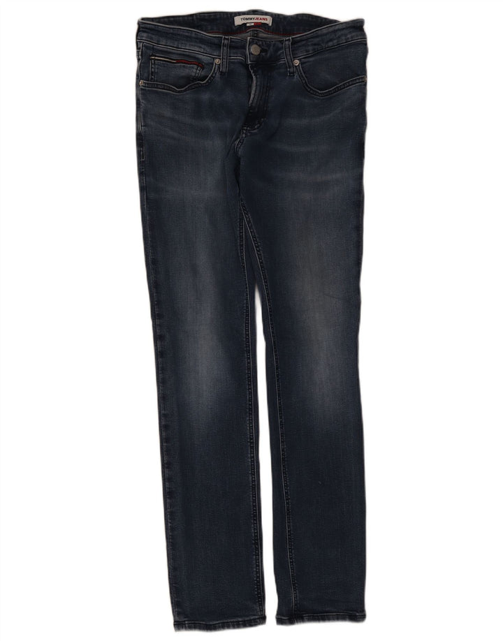 Tommy Hilfiger Masculino Slim Jeans W32 L32 Azul Marinho Algodão
