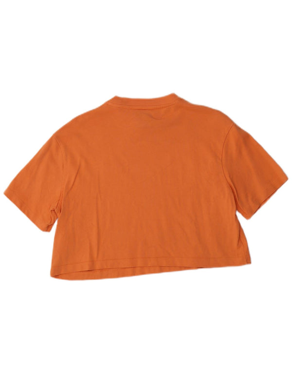 Camiseta Nike Feminina Crop Oversized Top UK 10 Pequeno Laranja Algodão
