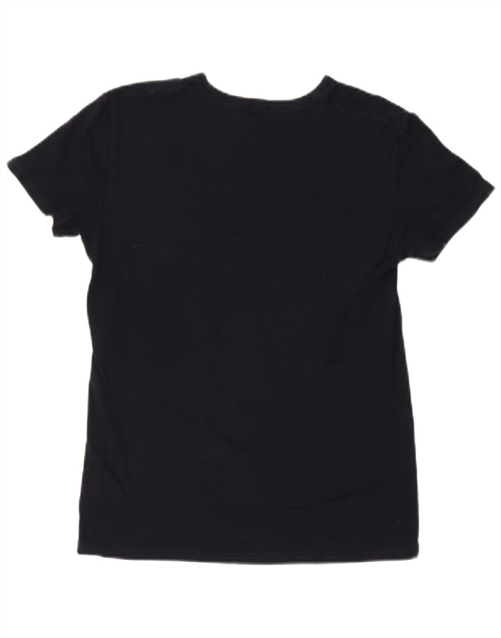 Camiseta feminina gráfica Benetton UK 14 médio azul marinho