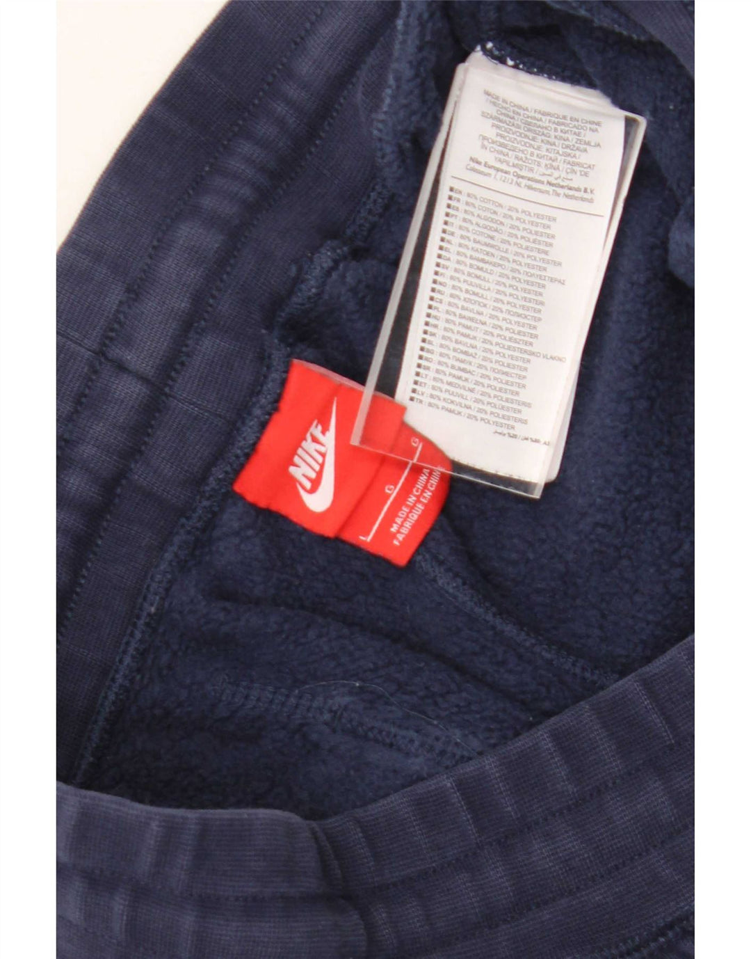 Calça de treino masculina Nike joggers grande algodão azul marinho