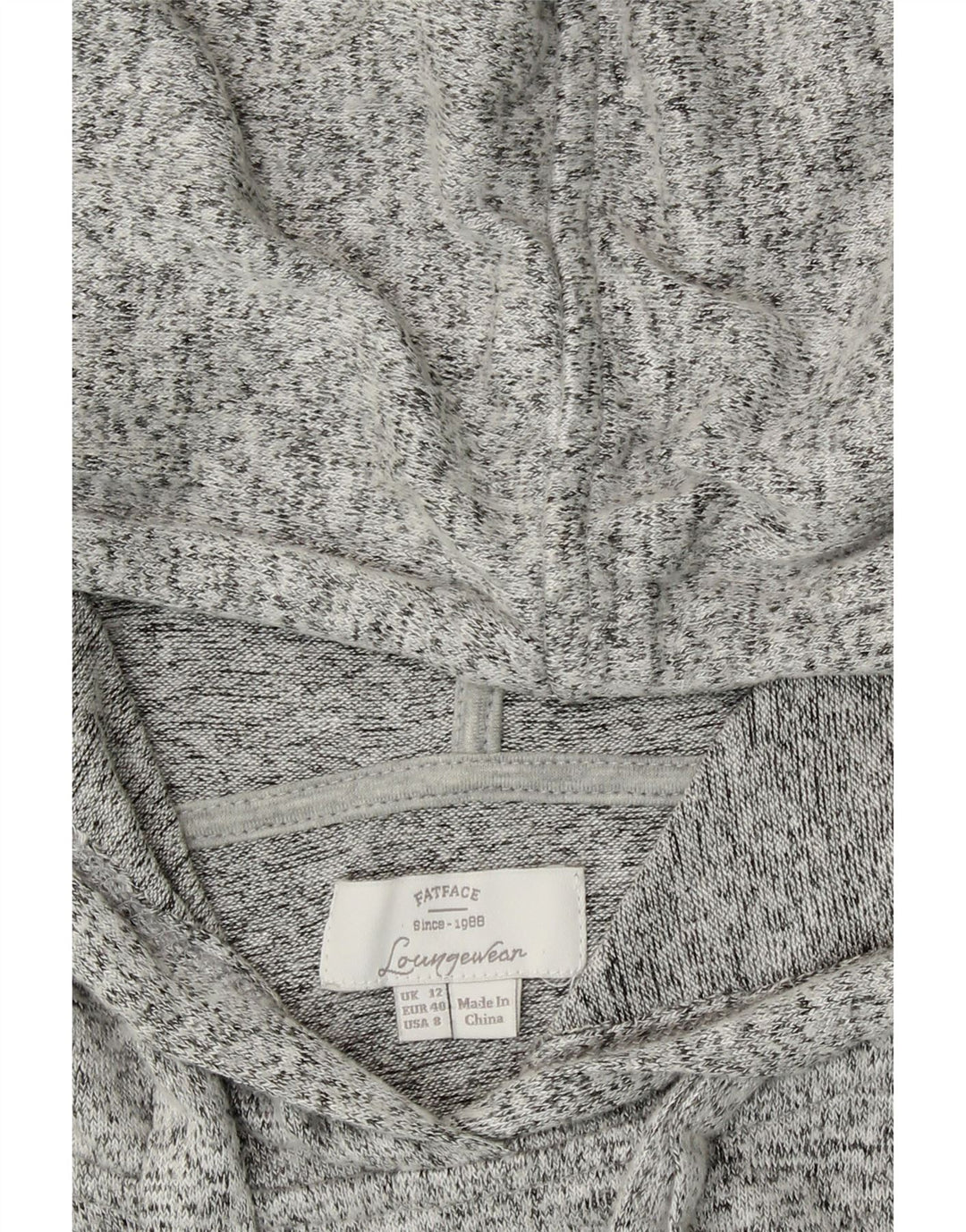 FAT FACE Womens Hoodie Jumper UK 12 Medium Grey Flecked Viscose Vintage Fat Face and Second-Hand Fat Face from Messina Hembry 