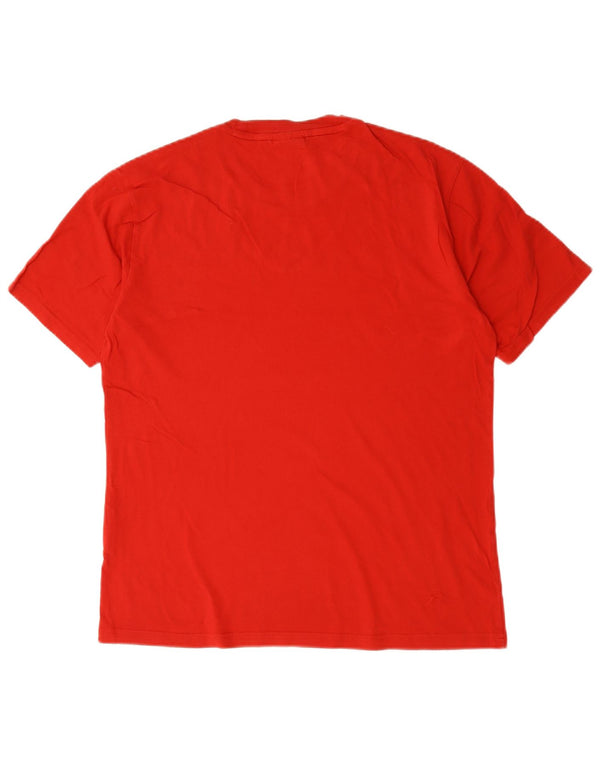 Campeão Mens Graphic T-Shirt Top Médio Algodão Vermelho
