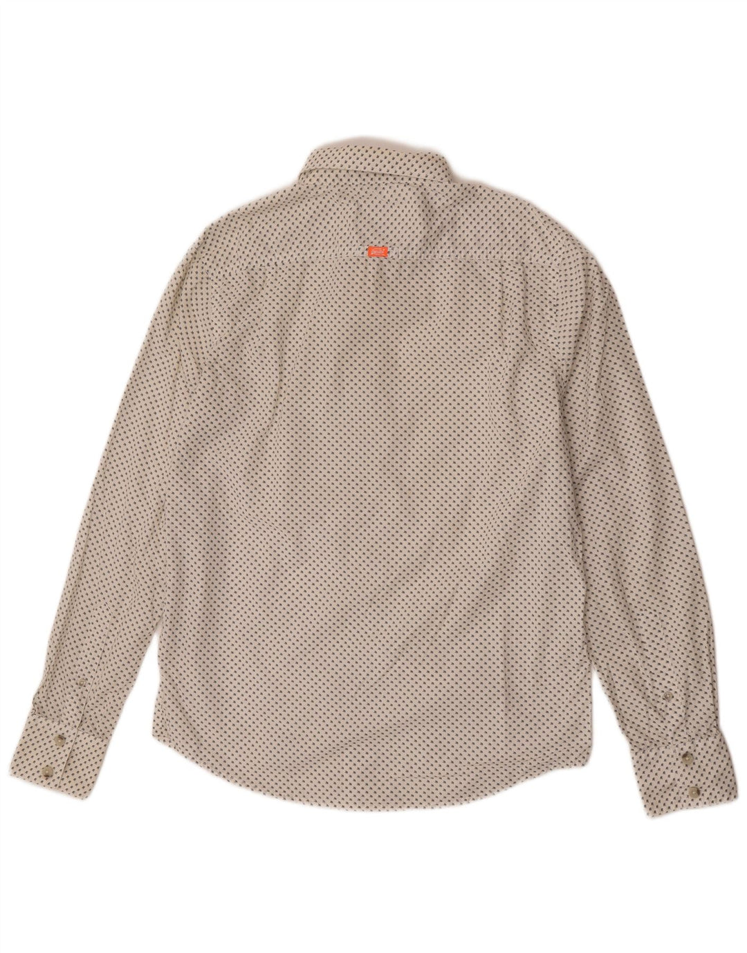 Camisa masculina Superdry com gola lavada e corte XL algodão manchado branco