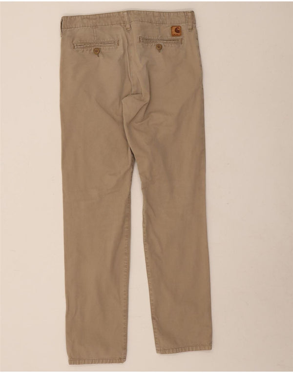 Carhartt Mens Slim Chino Calças W31 L32 Algodão Bege