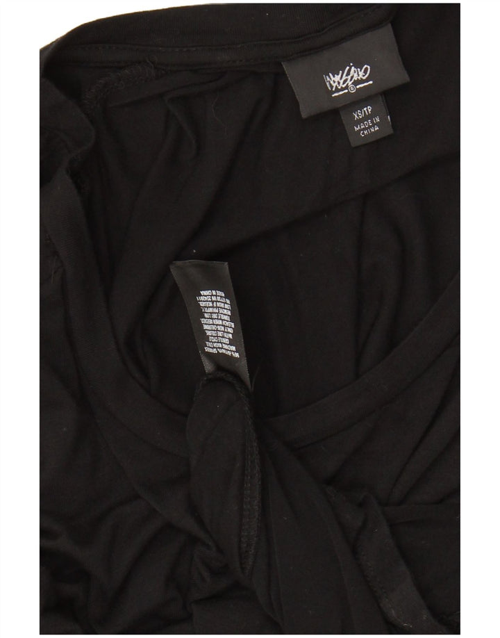 Vestido maxi feminino MOSSIMO manga 3/4 UK 6 XS preto rayon