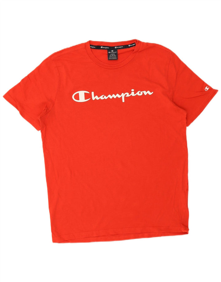 Camiseta masculina estampada Champion grande algodão vermelho