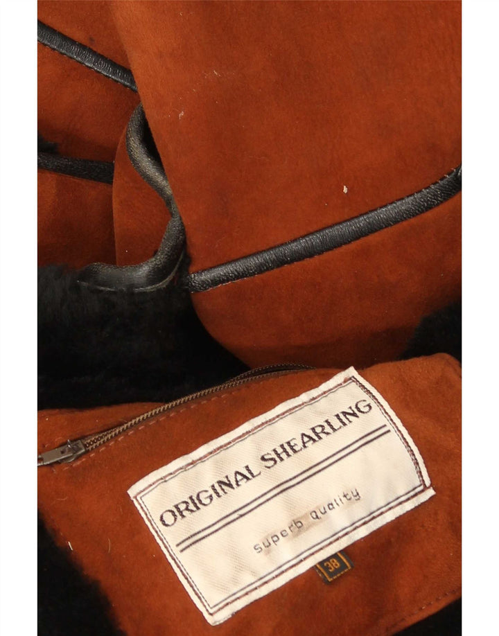 Casaco feminino vintage oversized shearling EU 38 marrom médio