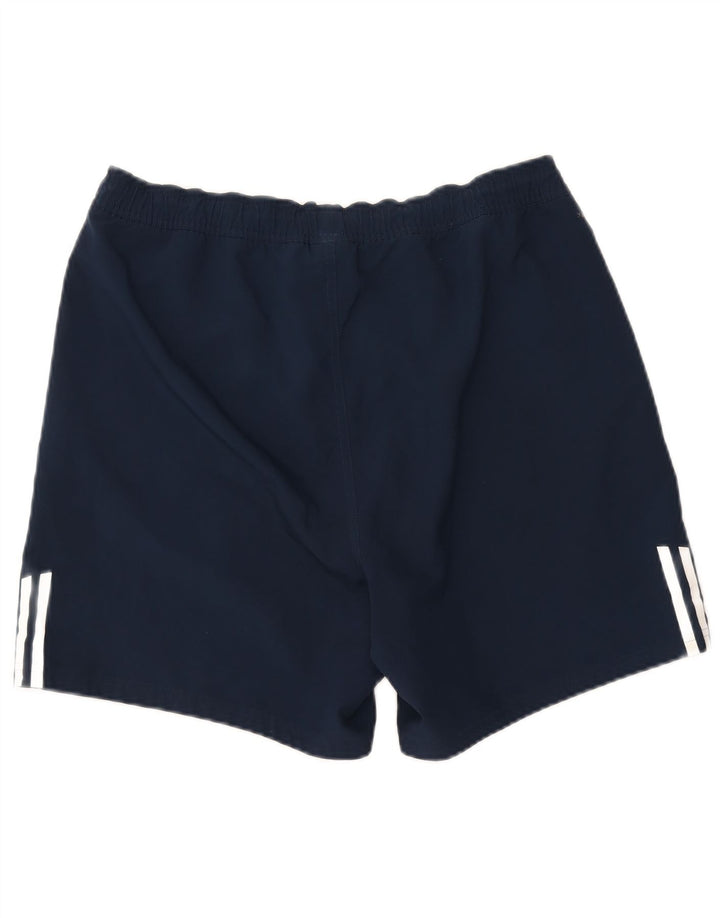 Shorts esportivos masculinos Adidas grandes poliéster azul marinho