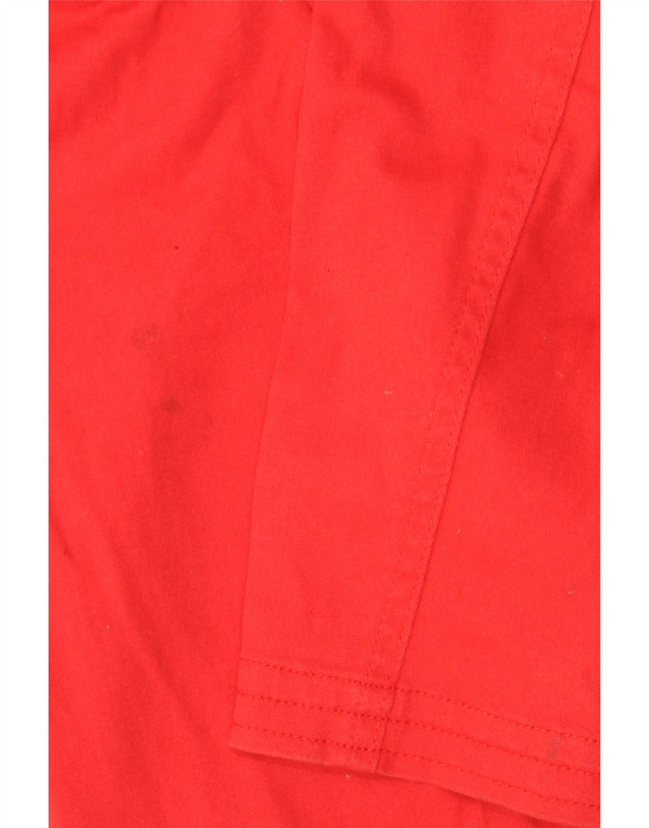 Jaqueta blazer feminina vintage de 6 botões Reino Unido 12 algodão vermelho médio