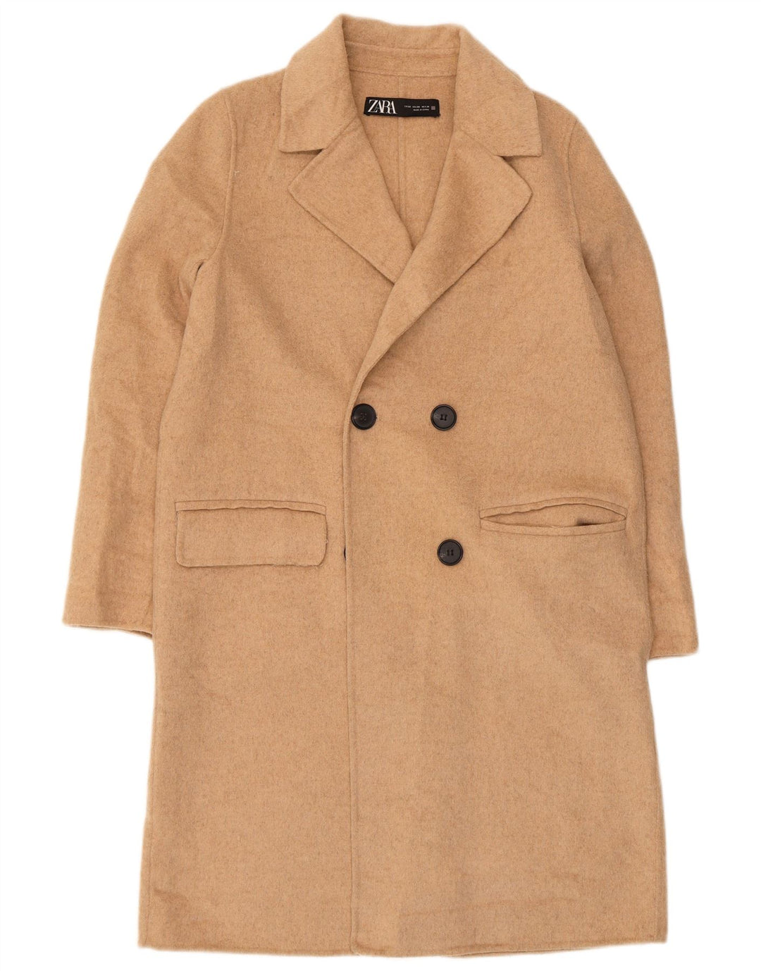 Sobretudo feminino Zara Oversized UK 6 XS lã bege