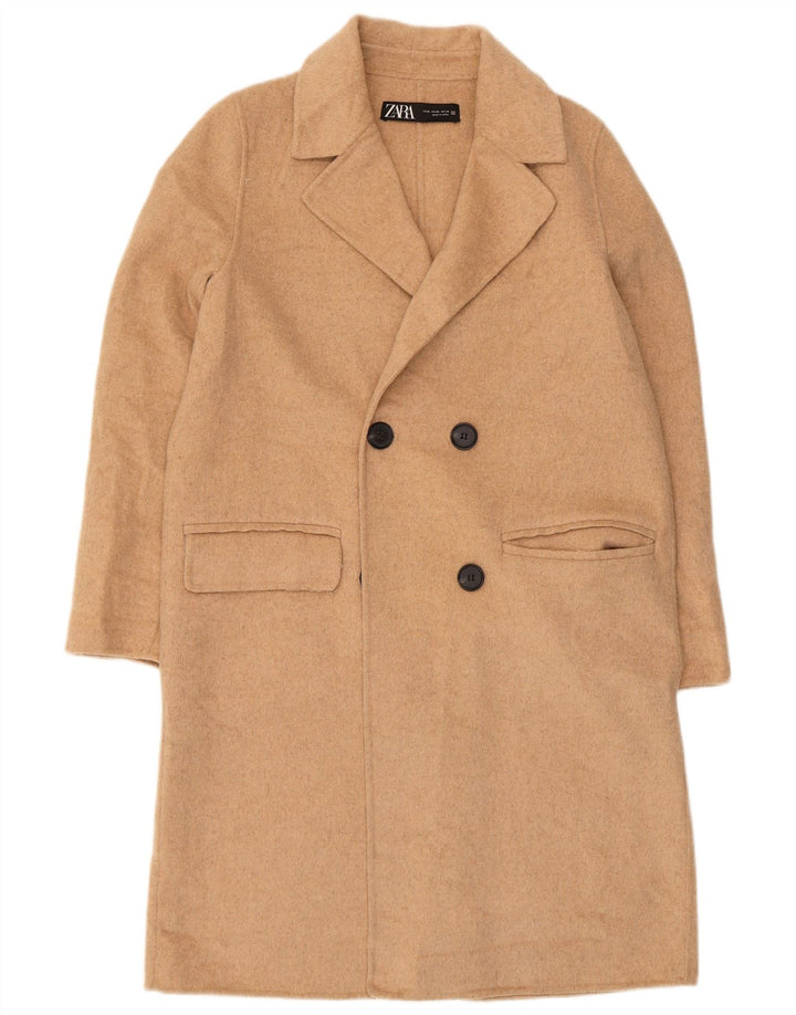 Sobretudo feminino Zara Oversized UK 6 XS lã bege
