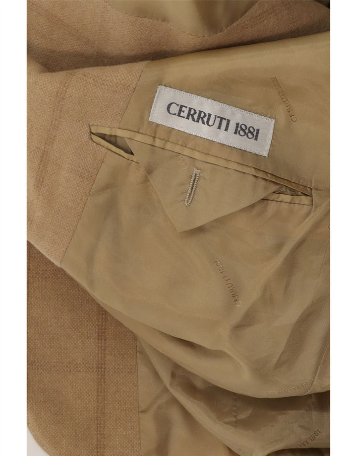 Jaqueta blazer masculina CERRUTI 1881 com 3 botões Reino Unido 38 xadrez bege médio