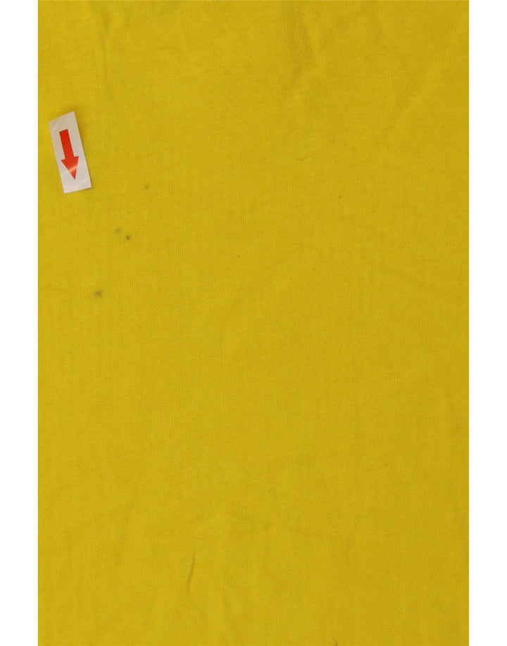 Fila Mens Graphic T-Shirt Top Pequeno Algodão Amarelo