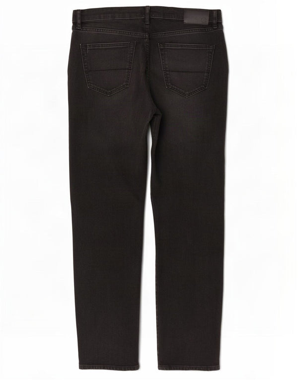 Jeans cônicos masculinos Marks & Spencer W38 L33 algodão preto
