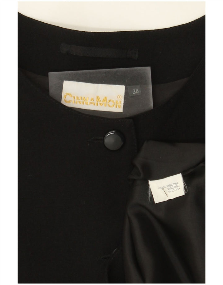 Jaqueta blazer feminina canelada com 4 botões e manga 3/4 EU 38 médio preto