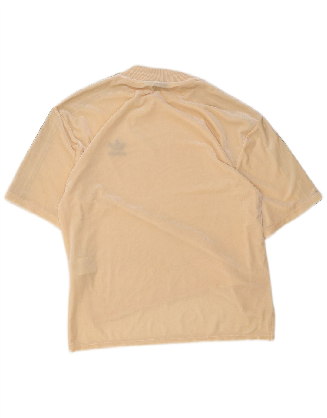 Adidas Womens Velour T-Shirt Top UK 10 Pequeno Bege Poliéster