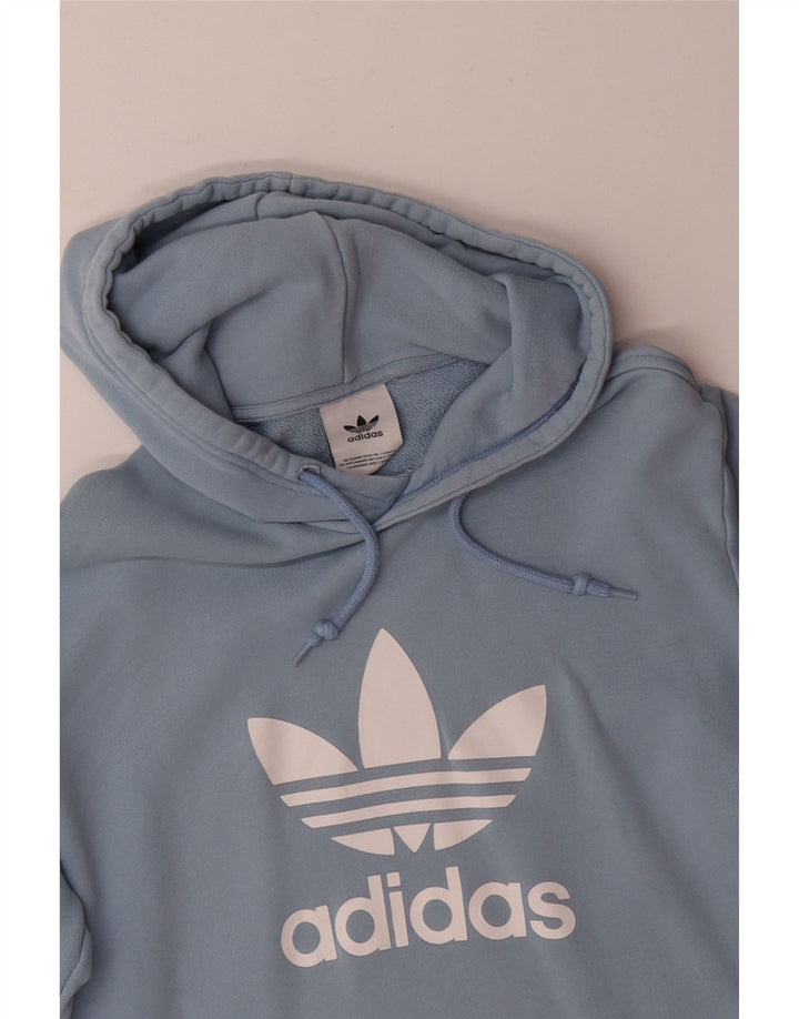 ADIDAS Mens Graphic Hoodie Jumper Médio Algodão Azul