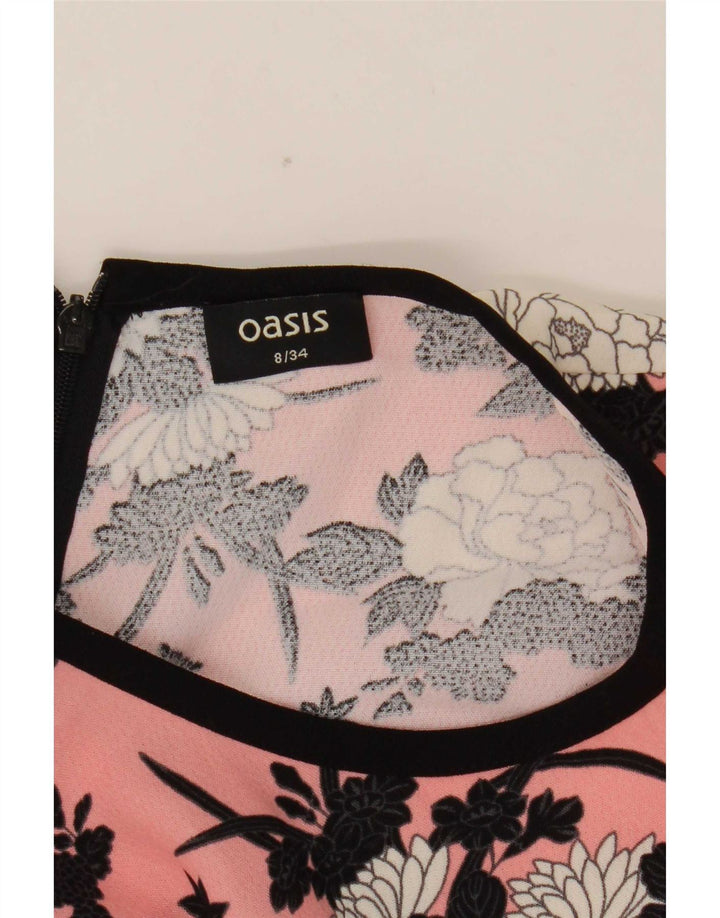 Macacão feminino Oasis de manga curta UK 8 pequeno rosa floral