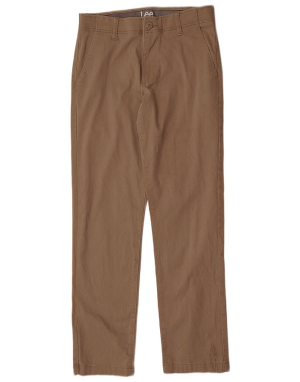 Lee Mens Straight Chino Calças W30 L32 Algodão Bege