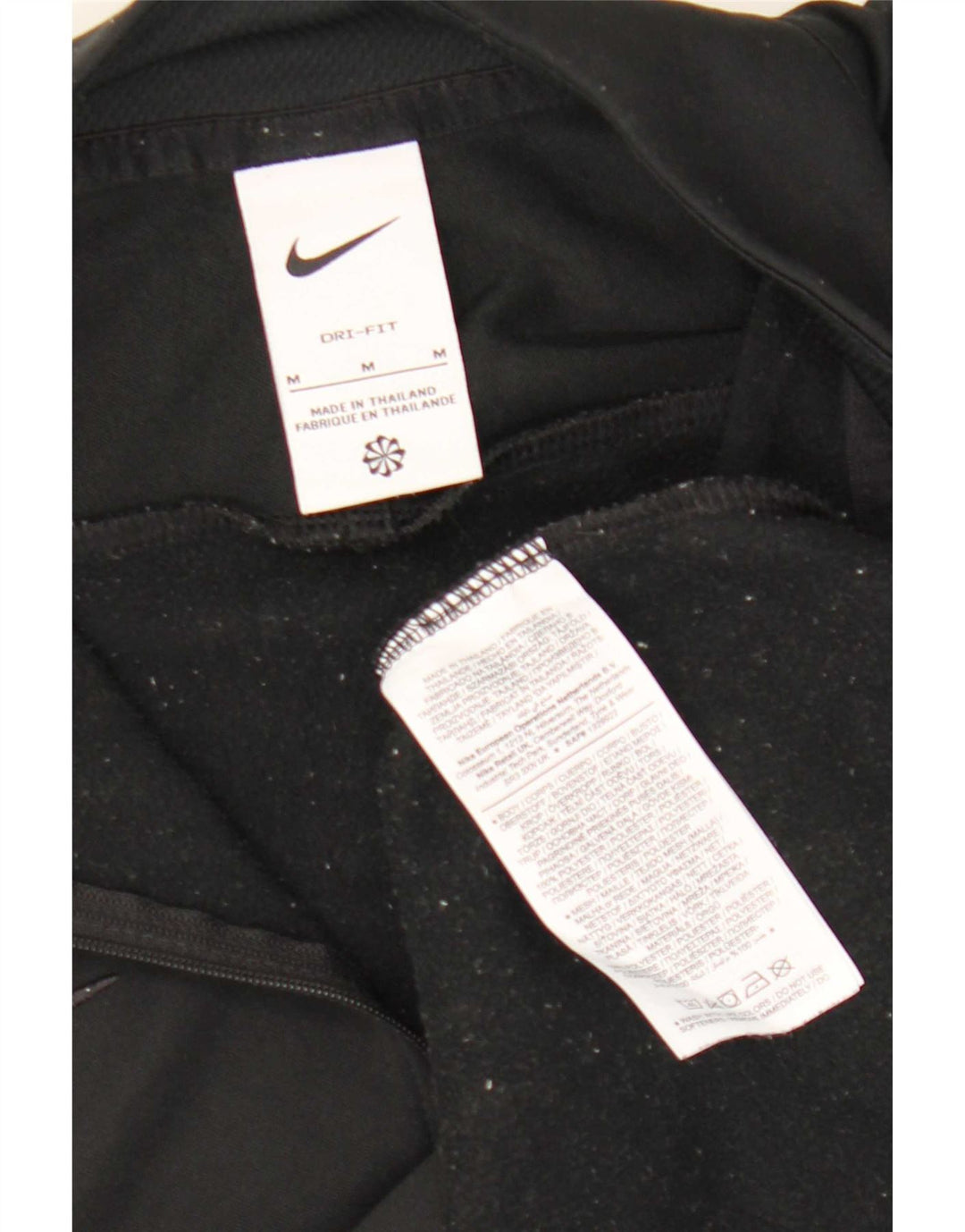 Nike Mens Dri Fit Zip Neck Pullover Treino Top Médio Preto Poliéster
