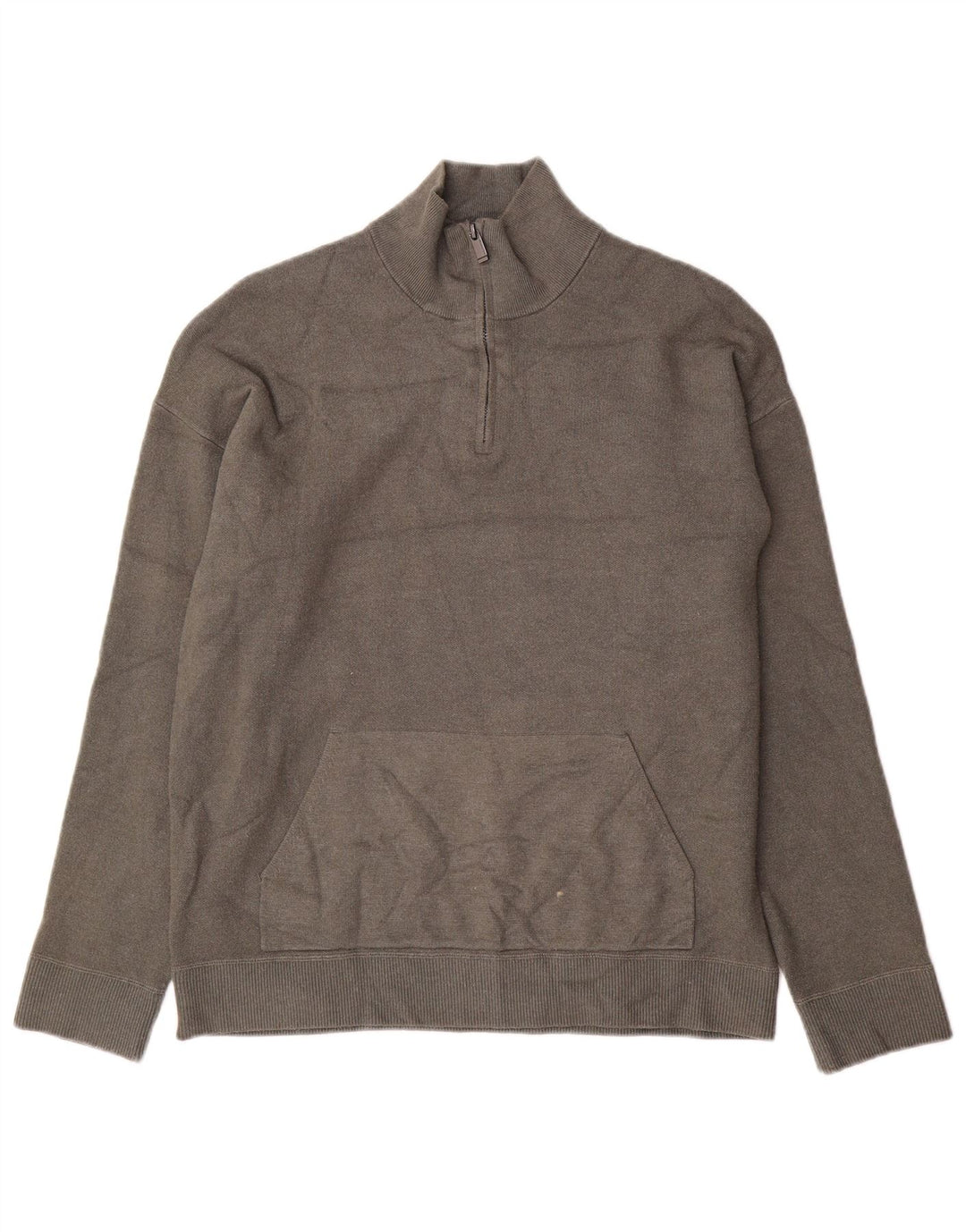 Suéter masculino MASSIMO DUTTI com zíper e gola XL viscose cinza