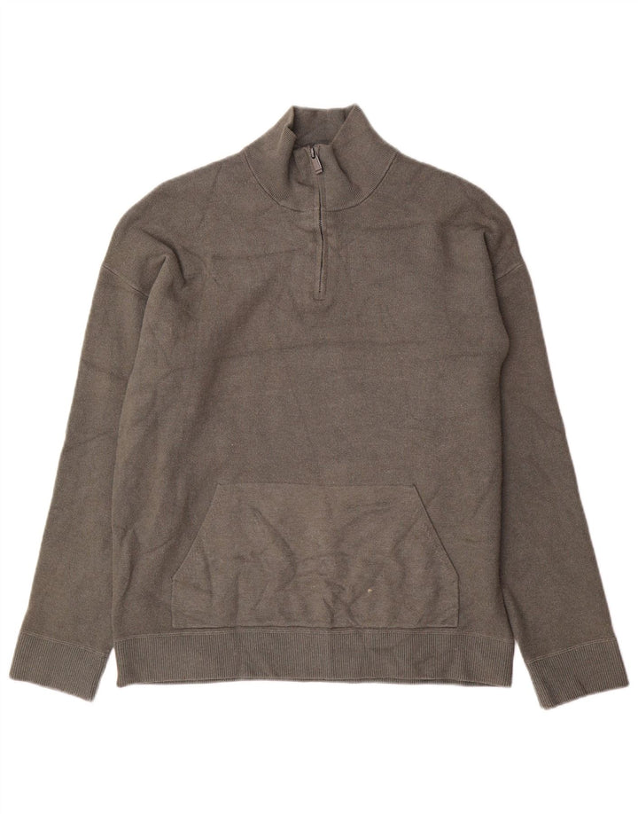 Suéter masculino MASSIMO DUTTI com zíper e gola XL viscose cinza