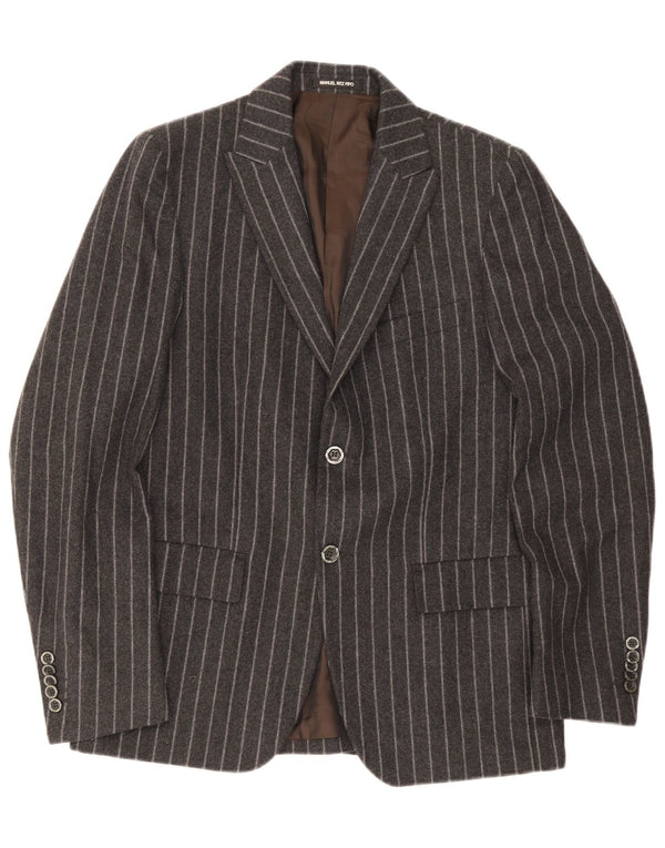 Jaqueta blazer masculina Manuel Ritz Pipo com 2 botões IT 50 lã listrada cinza grande