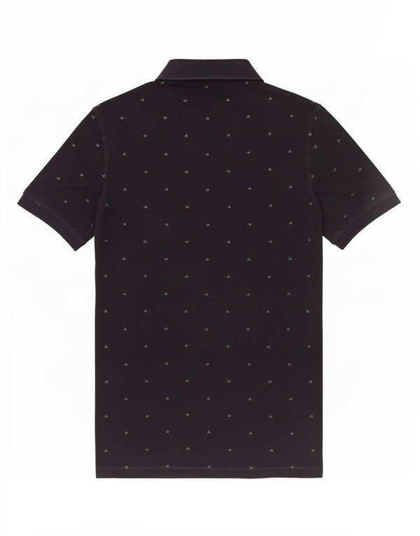 Camisa polo masculina Calvin Klein Jeans gráfica média azul marinho algodão manchado
