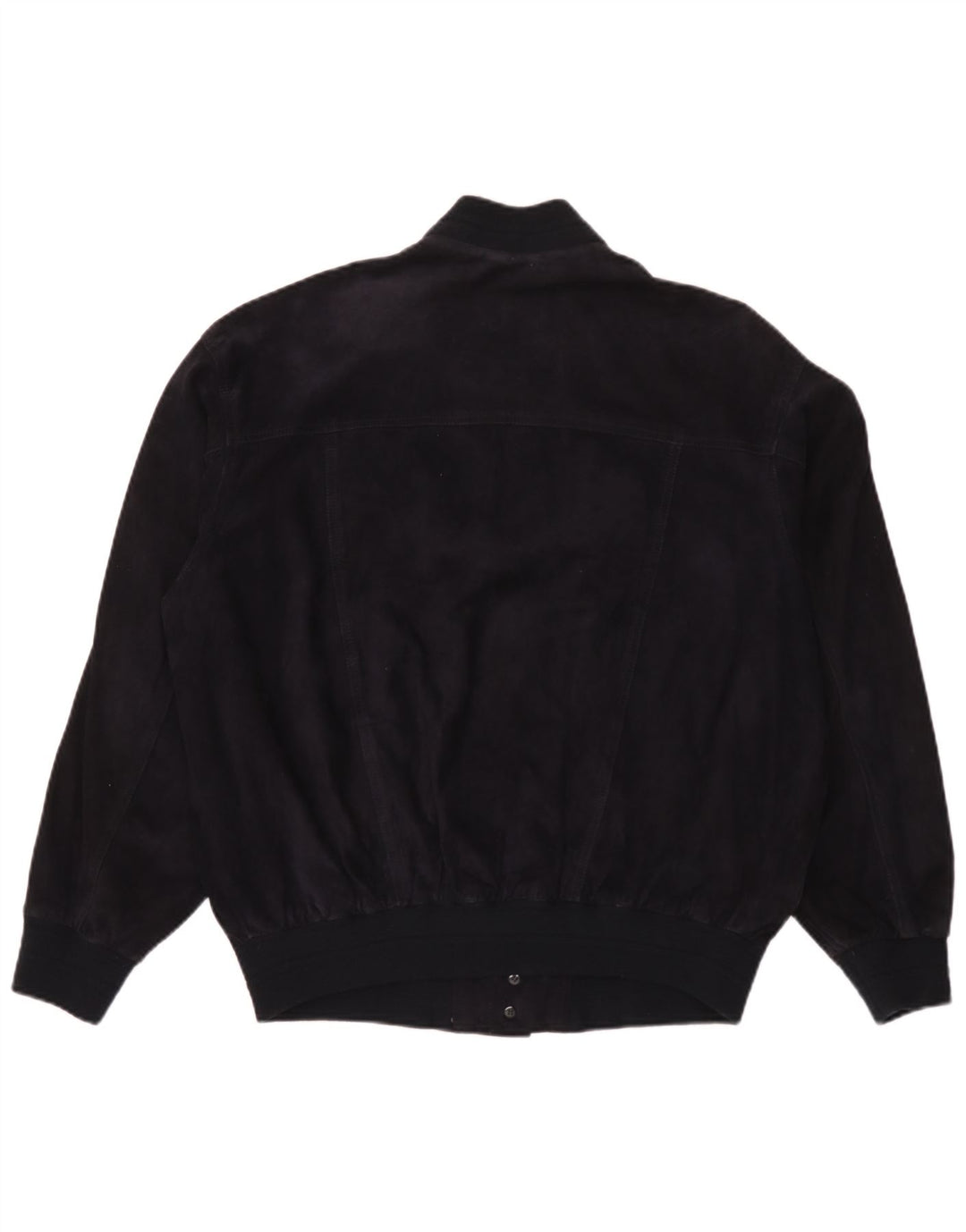 Jaqueta bomber de camurça masculina vintage IT 50 grande couro azul marinho