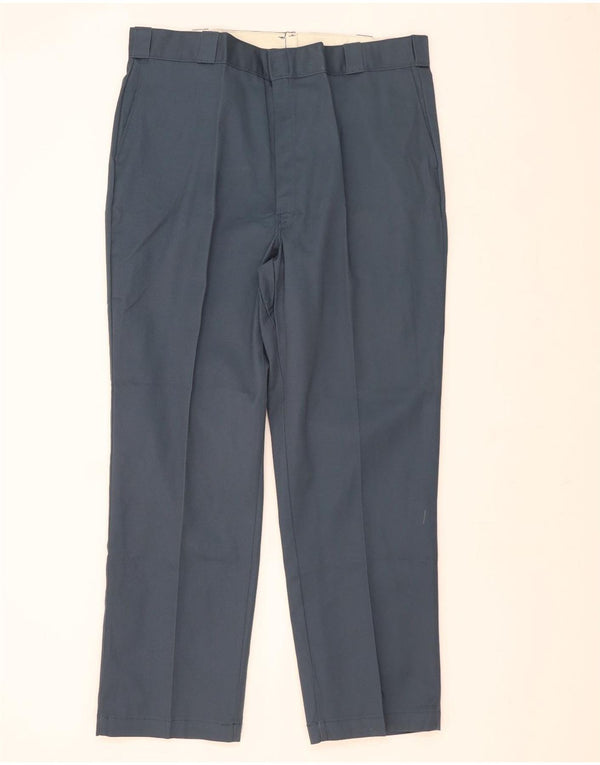 Calças Chino retas masculinas Dickies W42 L32 poliéster azul