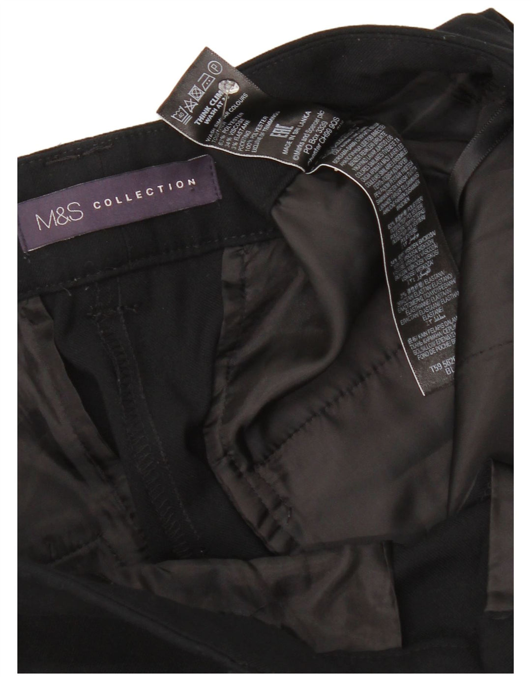 Calça Chino Feminina Marks & Spencer Reino Unido 12 Médio W34 L29 Preta
