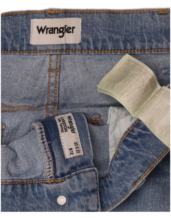 WRANGLER Masculino Larston Slim Tapered Jeans W32 L32 Azul Algodão