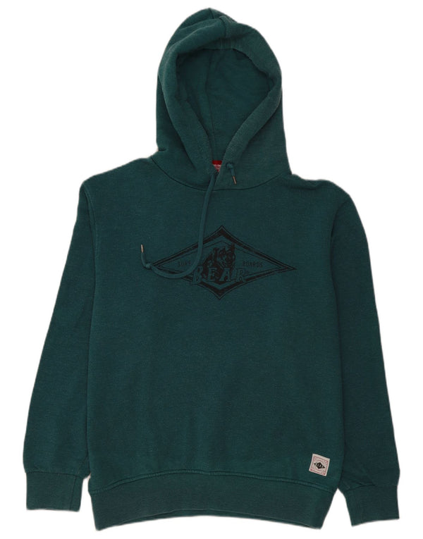 Bear Mens Graphic Hoodie Jumper XL Algodão Verde